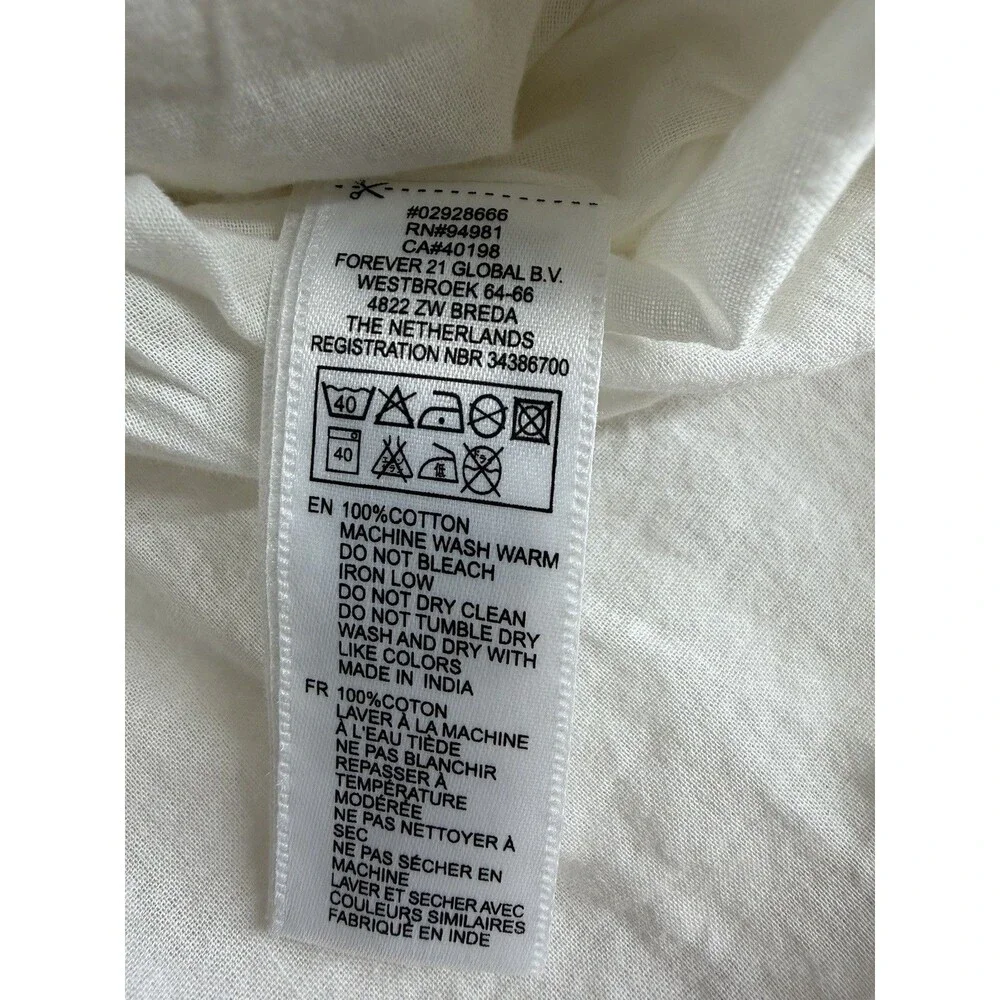 Y2K Forever 21 White Tiered Mini Skirt Smocked Waist Boho Coquette Small